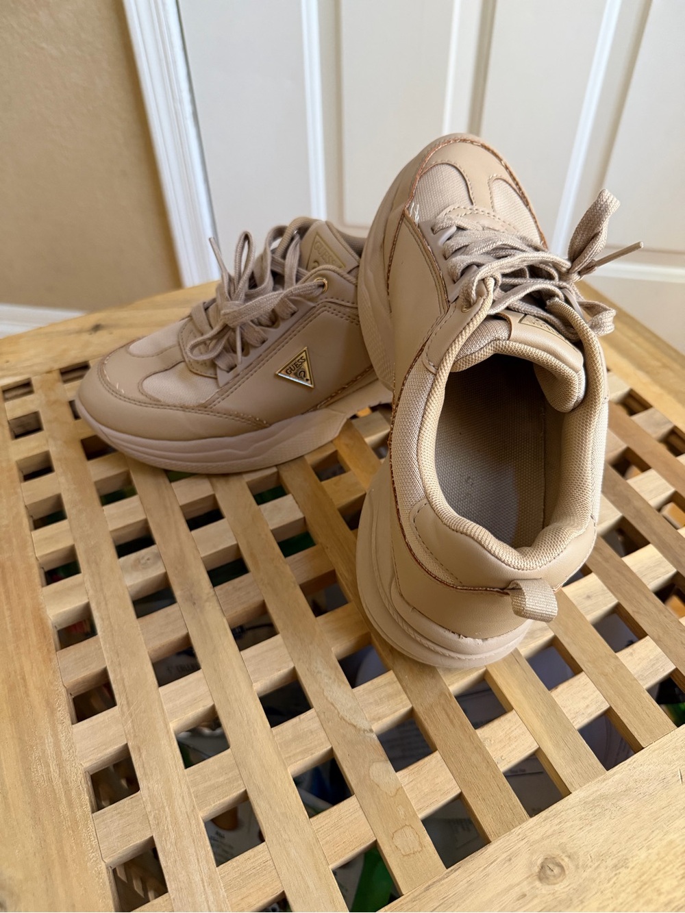 GUESS Women's Chunky Trainer Sneakers in Beige